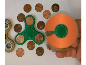 penny tri spinner - fidget toy toys & games 2robotguy edc mark fuller 3d print model - Mito3D