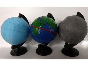 some globes earth + vesta physics & astronomy astrology fdm map relief topography 3d print model - Mito3D