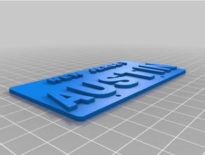 austins placa de la licencia La impresión en 3d 3d print model - Mito3D