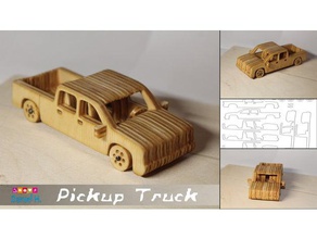 pickup truck toy laser cnc cut & game accessories 6mm plywood lasercut toys 3d print model - Mito3D