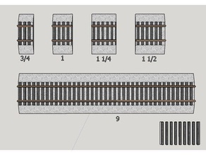 ho straight track set code 100 hobby 3d print model - Mito3D