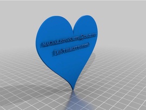 3d heart text customizable signs & logos hearts magyar 3d print model - Mito3D