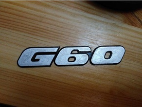 vw g60 emblem automotive 3d print model - Mito3D