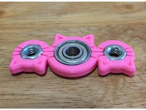 hex nut cat spinner toys & games fidget toy finger openscad 3d print model - Mito3D