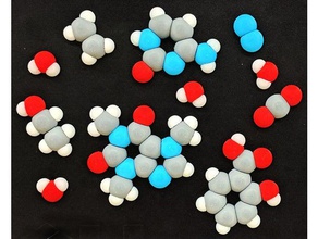 modelado molecular imán de nevera conjunto aprendizaje chemistryproject química educativo la modelización molécula ciencia 3d print model - Mito3D