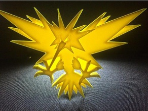 zapdos creatures lithography pokemon yellow 3d print model - Mito3D