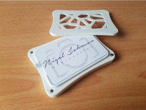 85x55 mm kartvizit durumda aksesuarlar 85x55mm iş kartı kart sahibi altıgen desen mıknatıs voronoi 3d print model - Mito3D