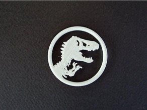 jurassic park logo de porte-clés dinosaure jurassique un trousseau clés film parc rex t t-rex thème le tyrannosaure 3d print model - Mito3D