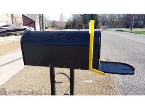 pergo yellow mailbox flag mail arrived outdoor & garden abs american bag carrier black flagpole holder letter letterbox maile note notification notifications pla sign six flags 3d print model - Mito3D