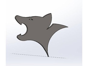 wolf animals design fun logo 3d print model - Mito3D