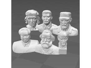 6 marxists sculptures communists marxist sculpture 3d print model - Mito3D
