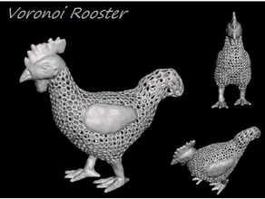 voronoi rooster animals calendar chicken lunar moon zodiac 3d print model - Mito3D