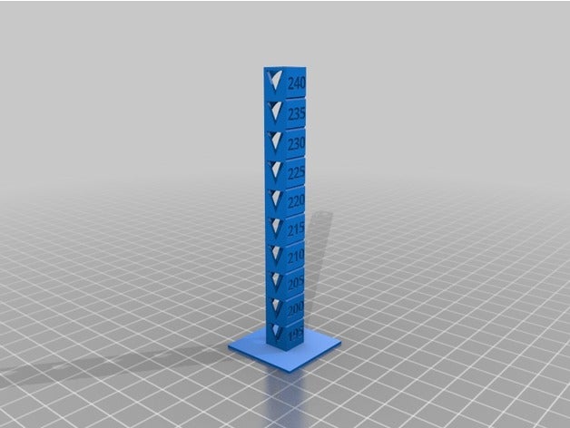 temp tower 195-240 3d printing tests customized 3D print model - Mito3D