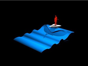 sörf zamanı hava heykeller kağıt uçak sörfçü dalga 3d print model - Mito3D
