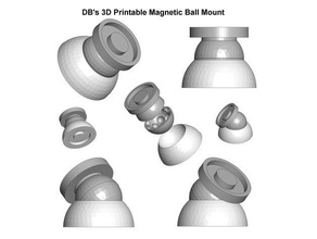 db 3d imprimable de boule magnétique montage les gadgets ballon le titulaire mont 3d print model - Mito3D