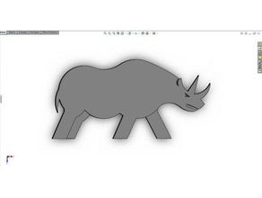 rhino a los animales Logo en 3d enojado diseño la diversión el logotipo 3d print model - Mito3D