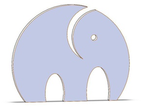 elephant animals 3d logo design elephant fun logo 3d print model - Mito3D