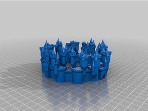 Elfen-Stadt Gebäude & Strukturen kundengebundene 3d print model - Mito3D