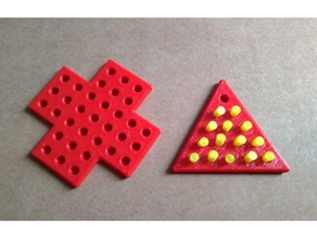 peg solitaire quebra-cabeças jogo hop saltar quebra-cabeça solitair brinquedo 3d print model - Mito3D