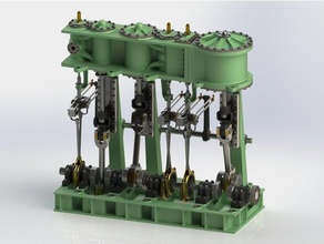 triple expansion marine steam engine update 1 vehicles cylinder block power steampunk steamworks 3d print model - Mito3D