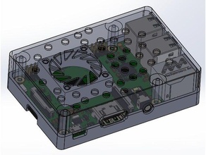 raspberry 3b case 30 mm fan electronics pi b 3d print model - Mito3D
