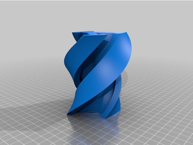 tordu décor byu vase de l'université brigham young twisted 3D print model - Mito3D