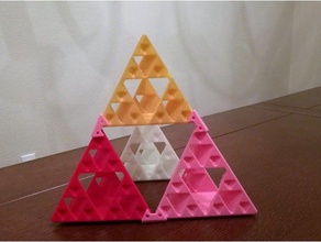 serpinski pyramid fractal 1 iteration each face math art sierpinski triangle 3d print model - Mito3D