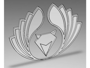 keskin tilki işaretler ve logolar 3d logosu fox eğlenceli logo 3d print model - Mito3D