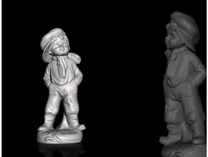 sagoma ragazzo - silhouette Jungen silueta del muchacho gar scans & Replikate junge Kabel-management Figur ornamen soprammobile statuetta uomo 3d print model - Mito3D