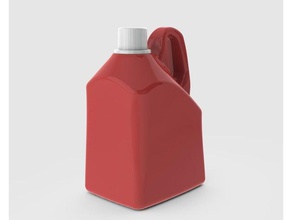 una botella de detergente alto lado la manija los contenedores hdpe el embalaje 3d print model - Mito3D