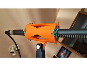 shotgun mic shock mount - easy print music microphone clip holder 3d print model - Mito3D