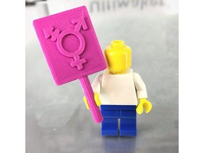 minifig transgender sign toy & game accessories equality gender lego compatible 3d print model - Mito3D