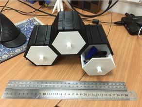 interlocking modular hex drawers jewlery organization 3d print model - Mito3D