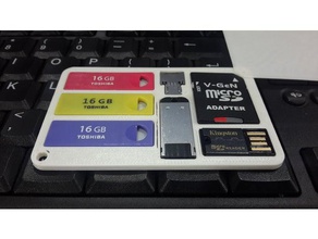 wallet card organizer accessories reader enshu kingston sd holder 3d print model - Mito3D