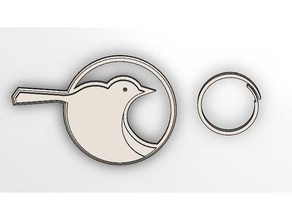 bird + keychain kitchen & dining key keyring logo ring 3d print model - Mito3D