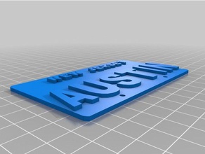 austins license plate 3d printing 3d print model - Mito3D