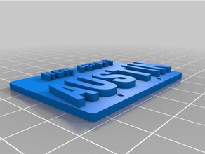 austins réel de la plaque d'immatriculation L'impression 3d 3d print model - Mito3D