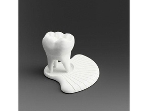 business card holder tooth office dental 3d print model - Mito3D