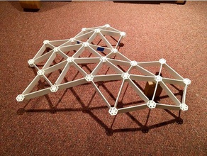 modelo de madeira compensada cnc tinha curvatura do espaço quadro edifícios e estruturas spaceframe wikihouse 3d print model - Mito3D