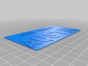 austins réel de la plaque d'immatriculation L'impression 3d 3d print model - Mito3D