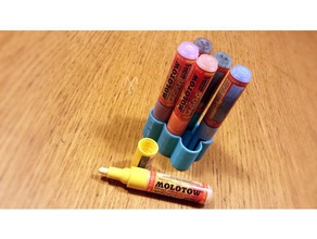 molotow X5 tutucu kalem one4all sanat araçları akrilik molotof pencilholder kalemlik sahibi 3d print model - Mito3D