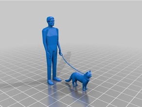 3 thing challenge 3d printing cat man walking 3d print model - Mito3D