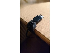 desk usb holder office cable clip charger desktop wire 3d print model - Mito3D