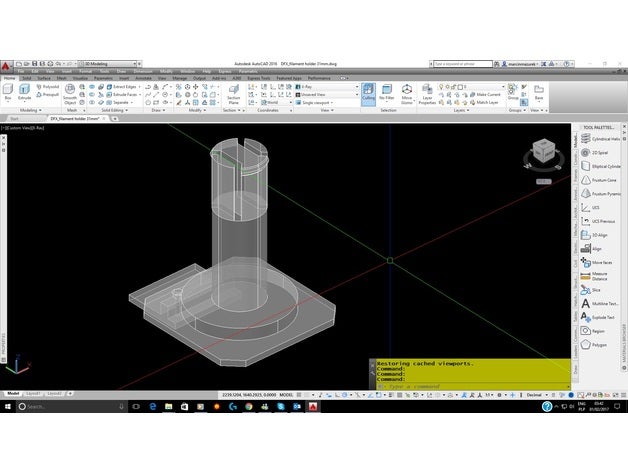 filamento de soporte bobina 31mm x 90mm largo flashforge creador Impresora 3d accesorios el la titular 3D print model - Mito3D