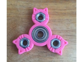 triple tuerca hexagonal gato spinner juegos y juguetes cat fidget juguete dedo openscad 3d print model - Mito3D