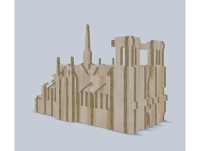 a catedral de notre dame quebra-cabeça arte arquitetura monumento 3d print model - Mito3D