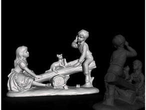 bambini altalena - los niños del swing balan oires pour enfants oscilaci n de ni os exploraciones & réplicas enfant ornamento la estatua el vintage 3d print model - Mito3D
