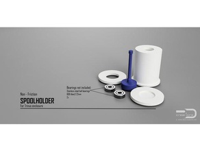 non friction spoolholder trinus enclosure 3d printer accessories bearing holder spool 3d print model - Mito3D