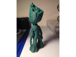 standing baby groot reworked print w no raft sculptures 3d print model - Mito3D