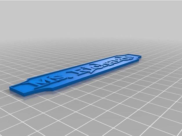 ms richards nameplate decor customized 3D print model - Mito3D